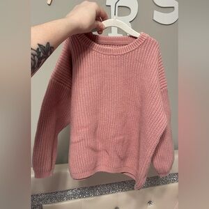 Oversized Pink Knit Sweater